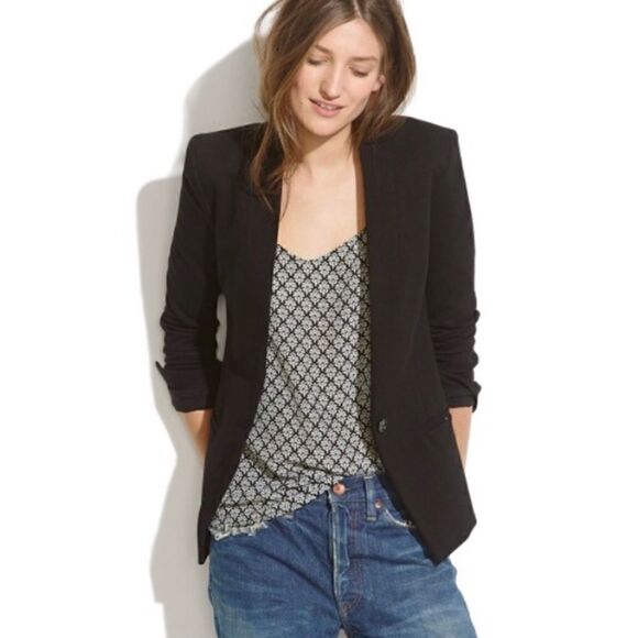 Madewell  Modern Single Button  Black Jacket size 2 - Picture 1 of 11